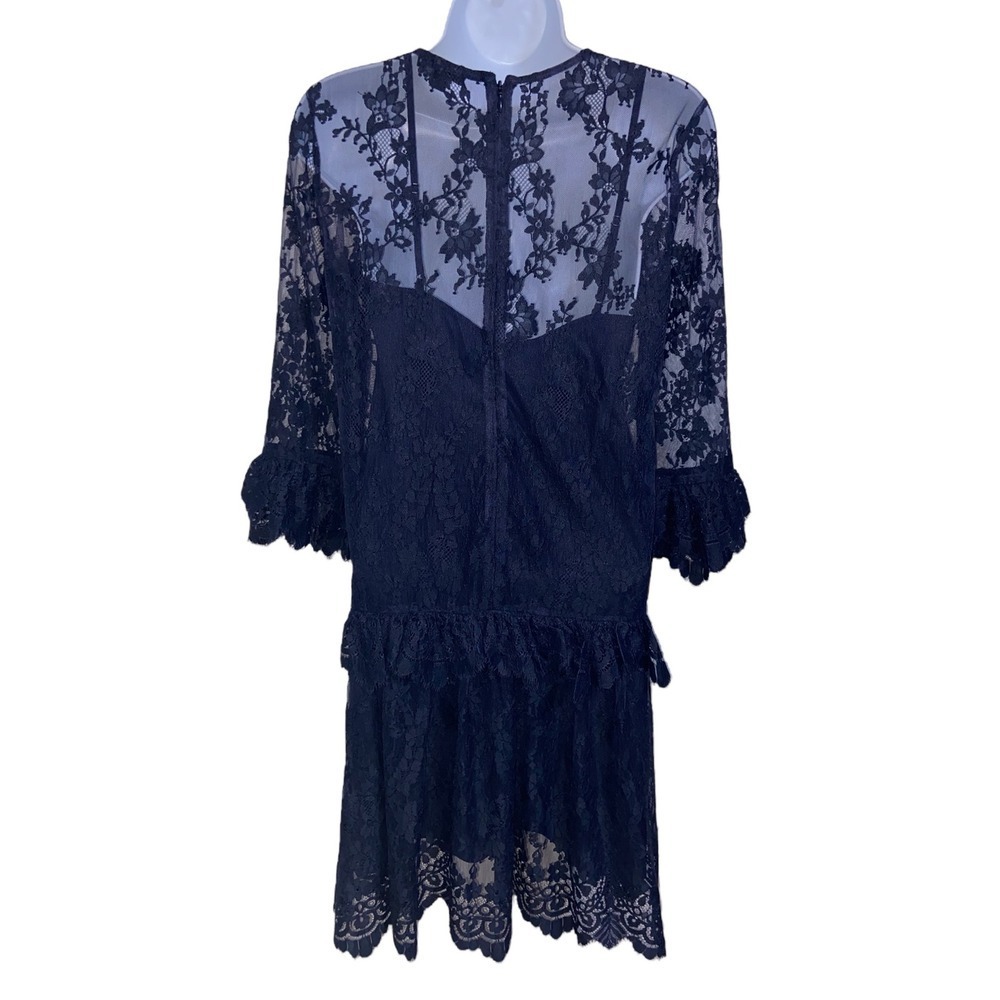 J. Crew NEW Blue Chantilly Lace Swing Dress Cocktail Wedding Guest Romantic 00 - Picture 3 of 13